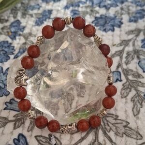 Elegant Carnelian  Bracelet with Silver Accents
